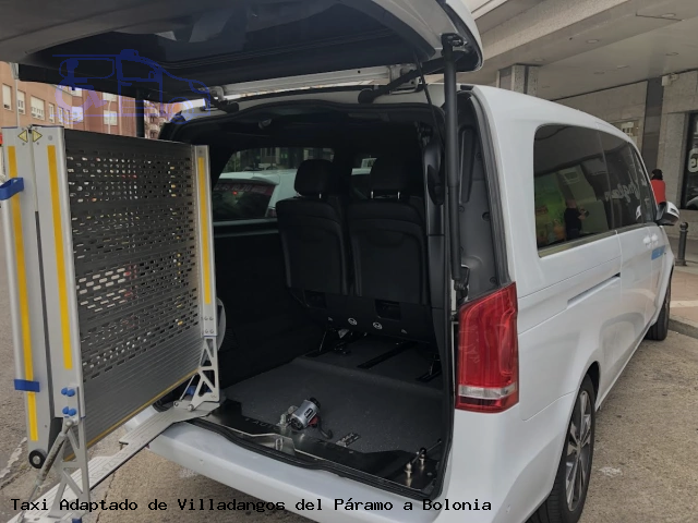 Taxi accesible de Bolonia a Villadangos del Páramo